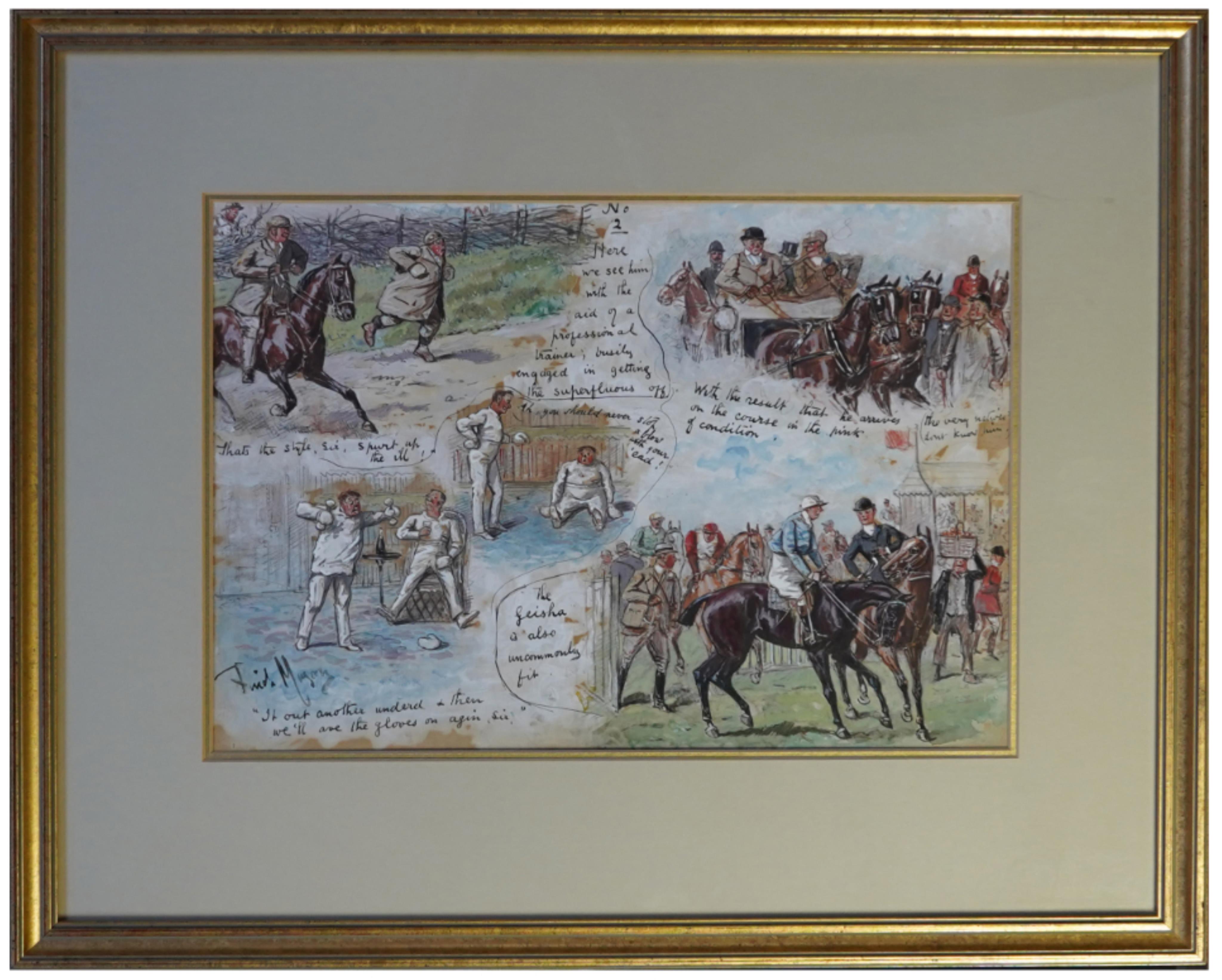 George Finch Mason, (1850-1915), A humorous horse racing scene